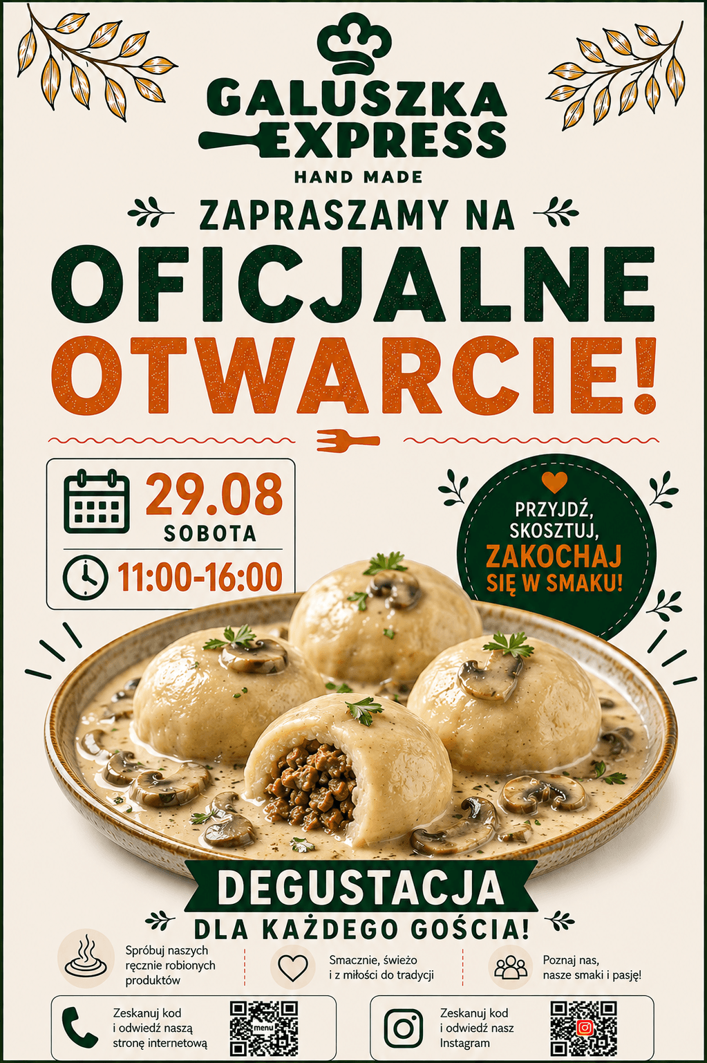 Wielkie otwarcie Galuszka Express 29 sierpnia, degustacja 11:00–16:00